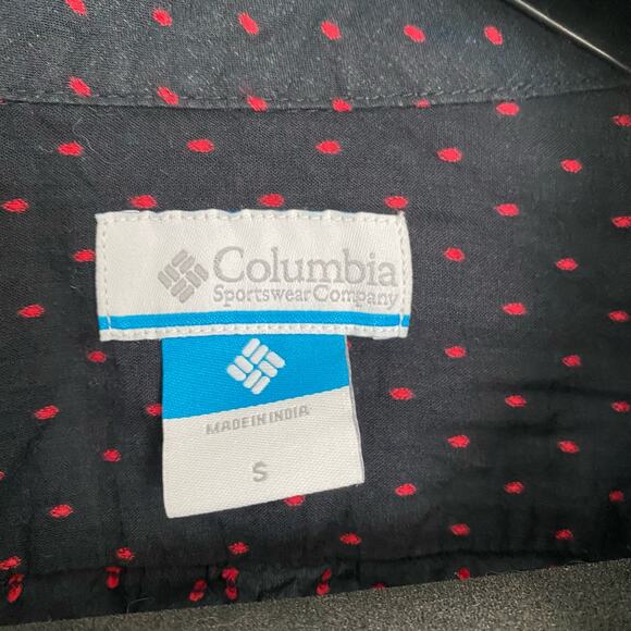 Columbia PFG Georgia Long Sleeve Button Down Blue Polka dot Small - Picture 3 of 9